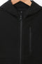 Boys Branded Zipper Hoodie - Black