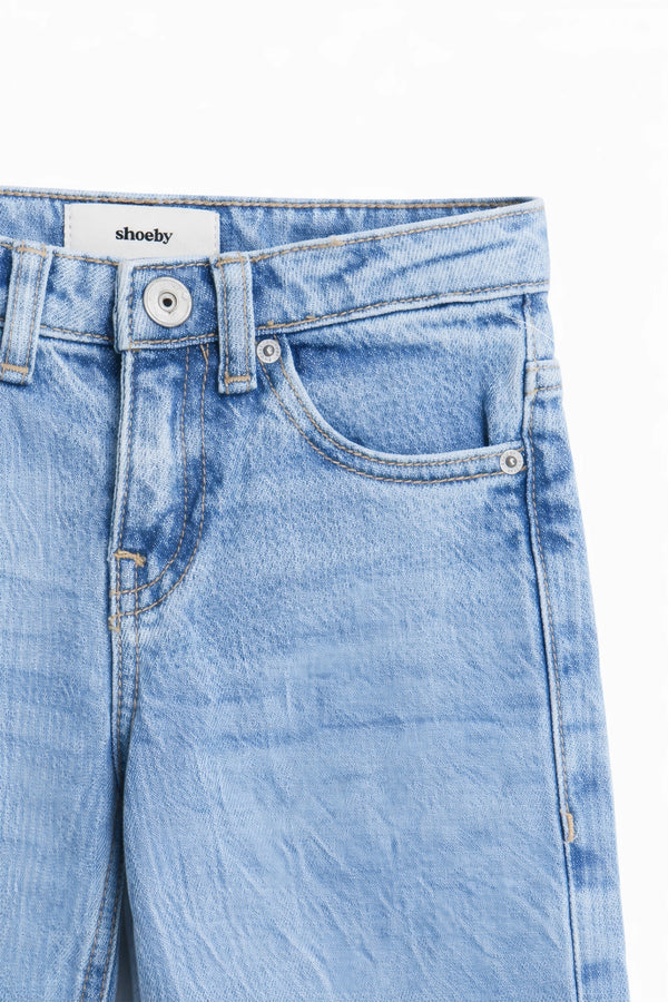 Girls Branded Straight Fit Denim Pant - M/Blue