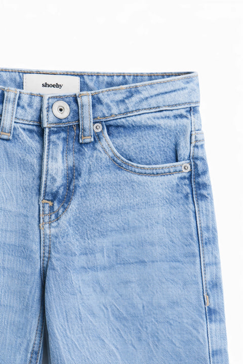 Girls Branded Straight Fit Denim Pant - M/Blue