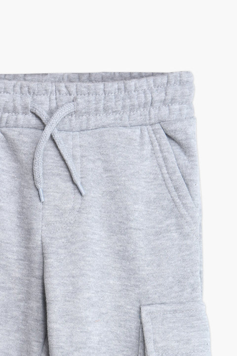 Boys Branded Cargo Fleece Trouser - Heather Grey