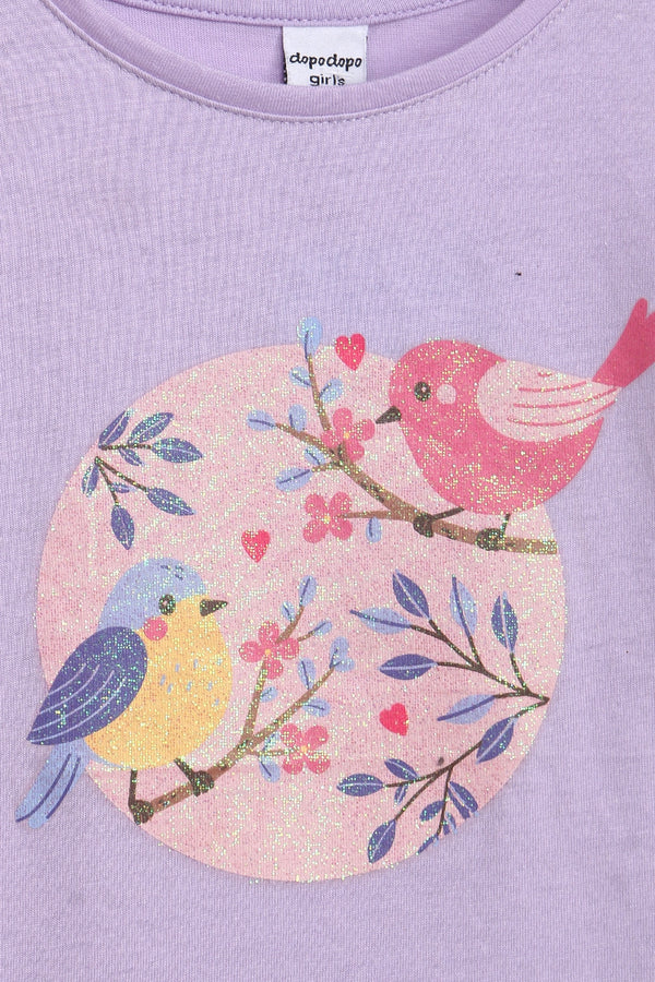 Girls Branded Graphic T-Shirt - Purple