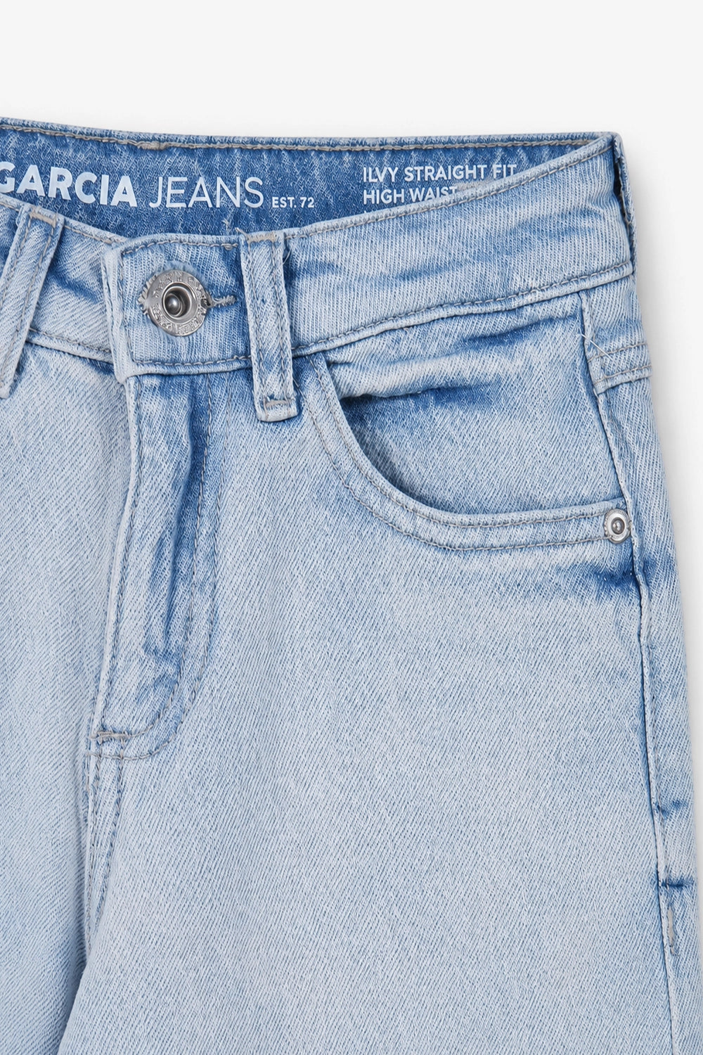 Girls Branded Wide Leg Denim pant - L/Blue