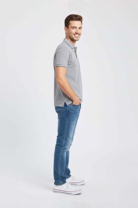 Men Branded Polo - Grey