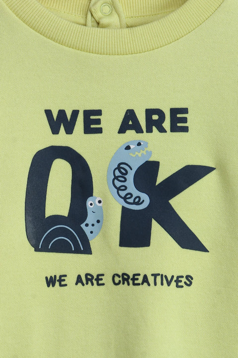 Boys Branded Graphic Sweatshirt - Neon Green