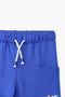 Boy Branded Graphic Terry Short - Royal Blue