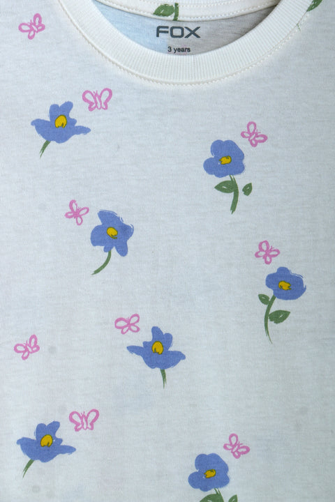 Girls Branded Graphic T-Shirt - White