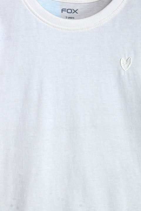 Girls Branded T-Shirt - White