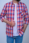 Men Casual Check Shirt MCS23-24 - Red