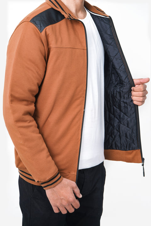 Men Exst Zipper Mockneck MZPPR12 - Brown
