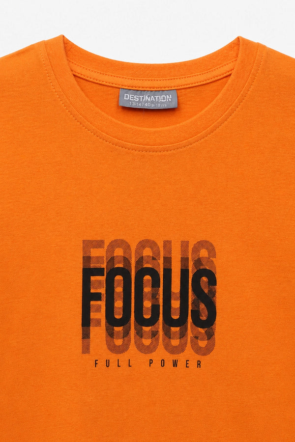 Boys Branded Graphic T-Shirt - Orange
