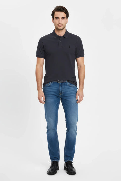 Men Pique Polo - D/Grey