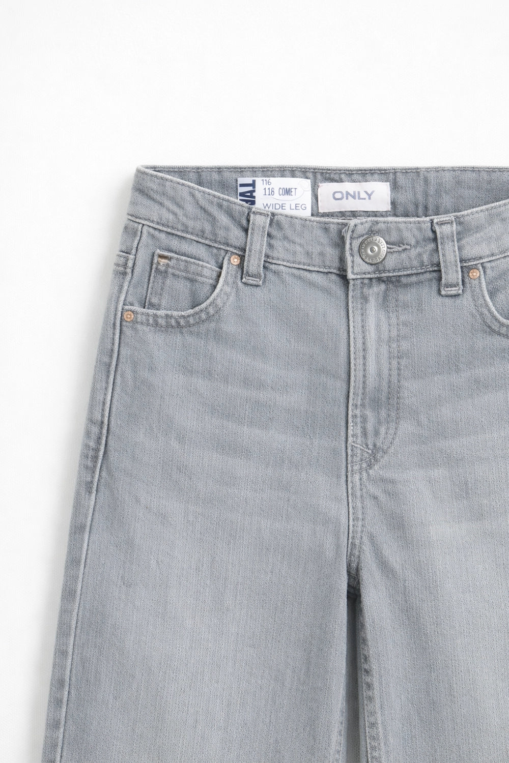 Girls Branded Denim pant - Grey