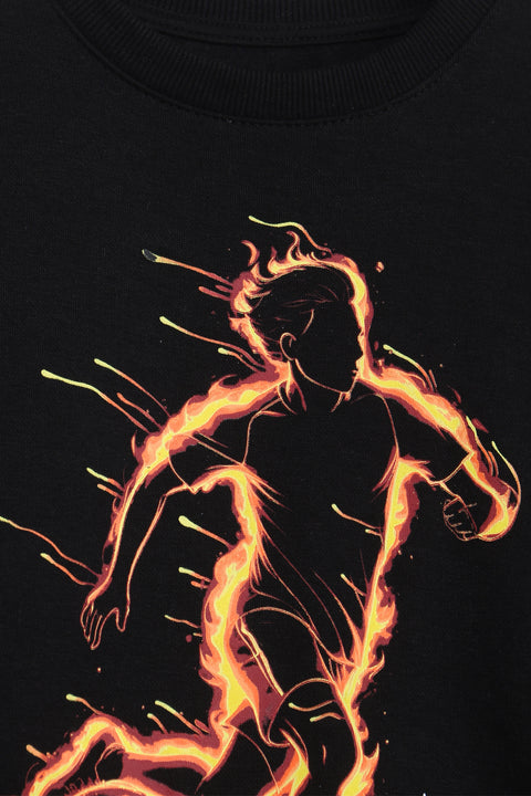 Boys Branded Graphic Sweatshirt - Black