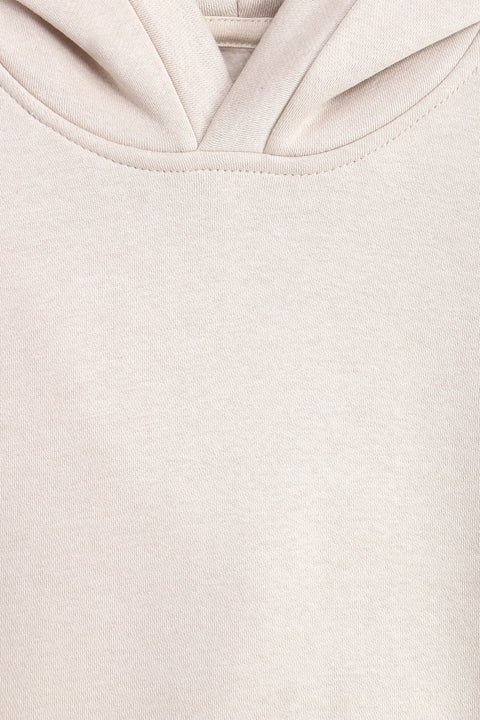 Women Branded Pullover Hoodie - Beige