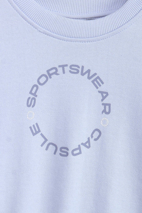 Girls Branded Graphic Sweatshirt - L/Purple