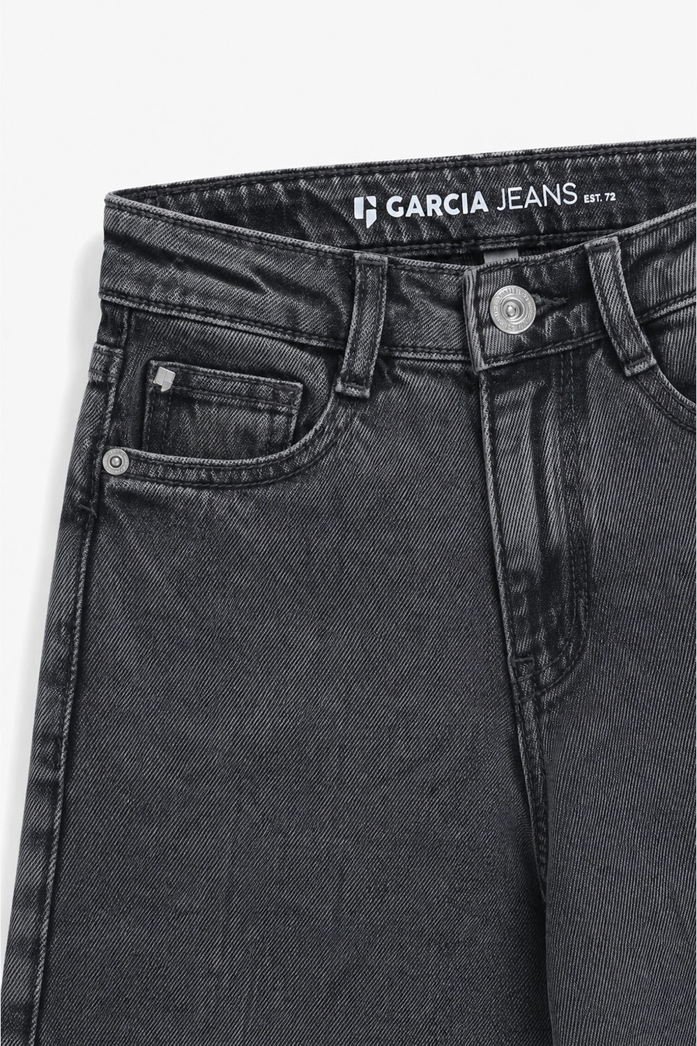 Girls Branded Wide Leg Denim pant - M/Grey