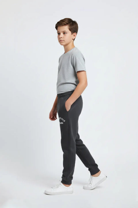 Boys Branded Fleece Pajama - D/Grey