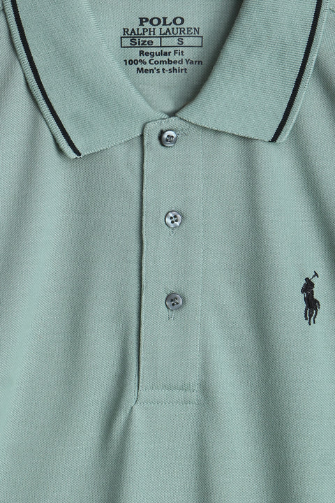 Men Pique Polo - L/Green