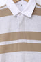 Men Branded Stripes Polo F/S - Grey And Beige