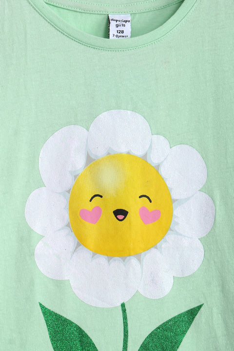 Girls Branded Graphic T-Shirt - L/Green