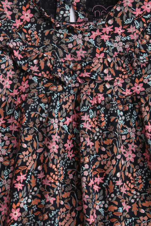 Girl Branded Graphic Frock - Multi