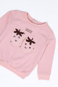 Girls Branded Embellish Terry Sweatshirt - Pink