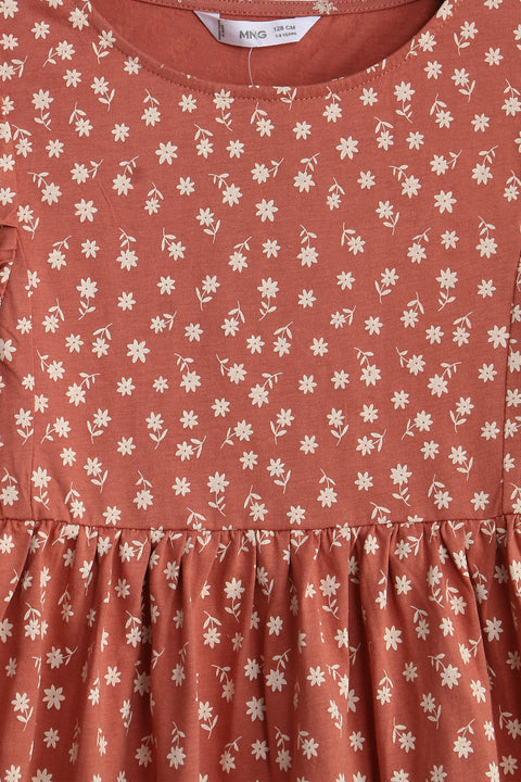 Girl Branded Graphic Frock - L/Brown