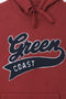 Men Green Coast Hoodie - Maroon