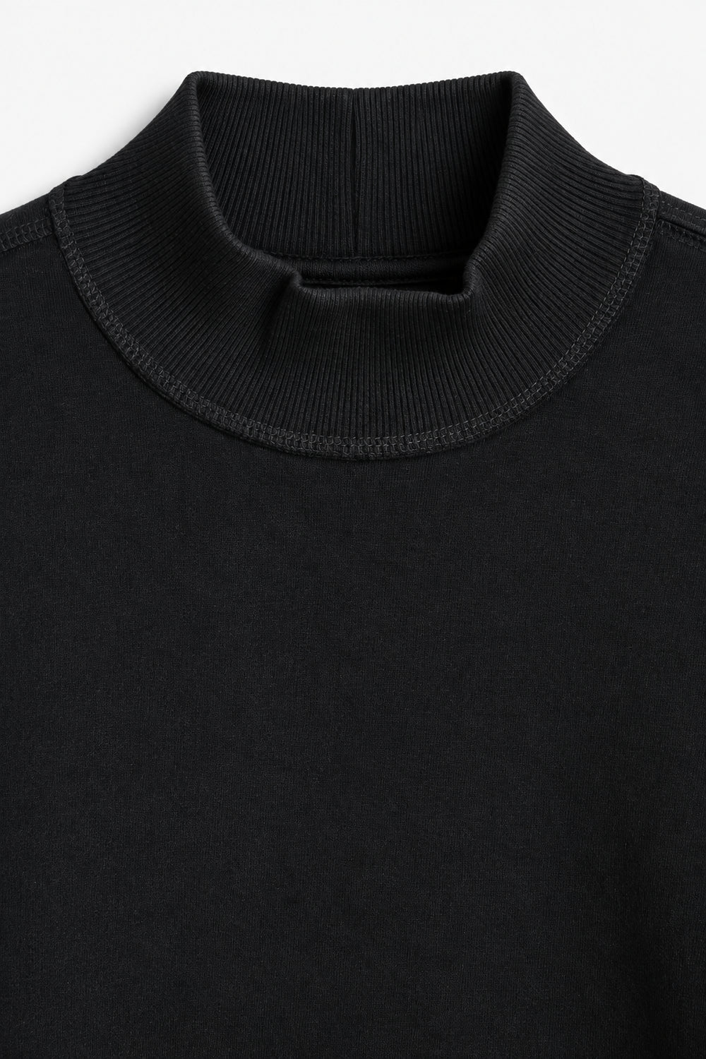 Men Branded Fleece High Neck - Black