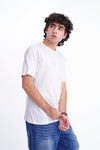 Men Branded Embroidered Tee - White
