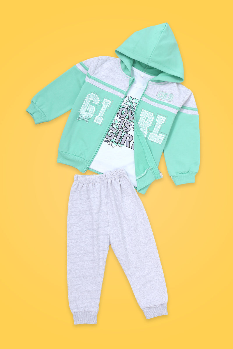 Girls Graphic 3Piece Suit 12448 Green Expostorepk