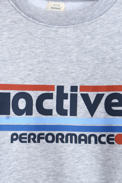 Boys Branded Graphic Sweatshirt - Heather Grey