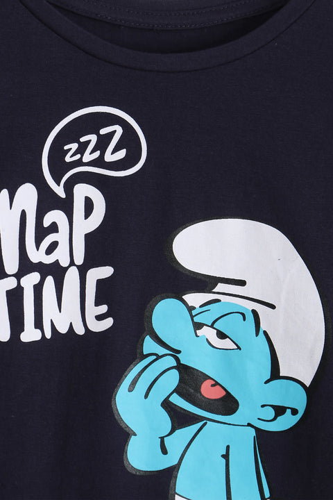 Women's Branded Printed T-shirt F/S - Navy