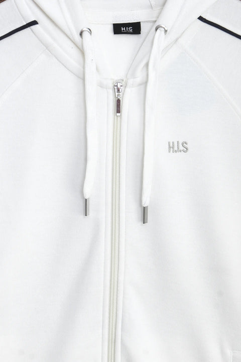 Women Branded Zipper Hoodie - White