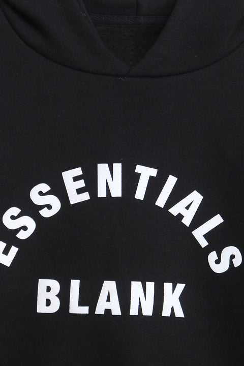 Boys Branded Pullover Hoodie - Black