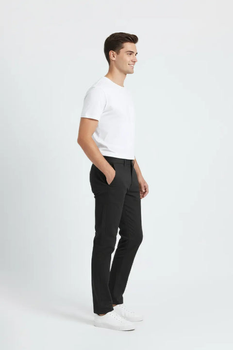 Men Branded Chino - Black