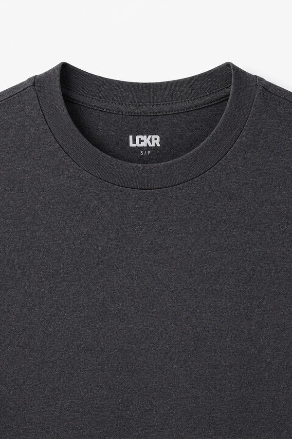 Men Branded Basic T-Shirt - Charcoal