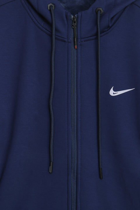 Men Branded Zipper Hoodie 223590 - Navy Blue