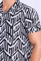 Men Casual Viscose printed Hawaii Dyed Shirt - Black & White