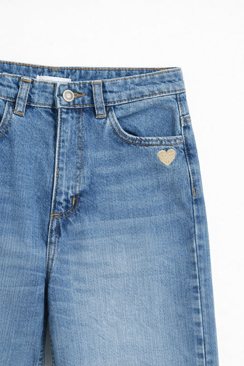 Girls Branded Denim pant - L/Blue