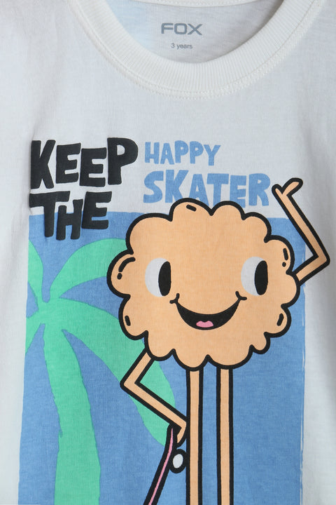 Boys Branded Graphic T-Shirt - White