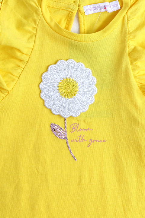 Girls Branded T-Shirt - Yellow