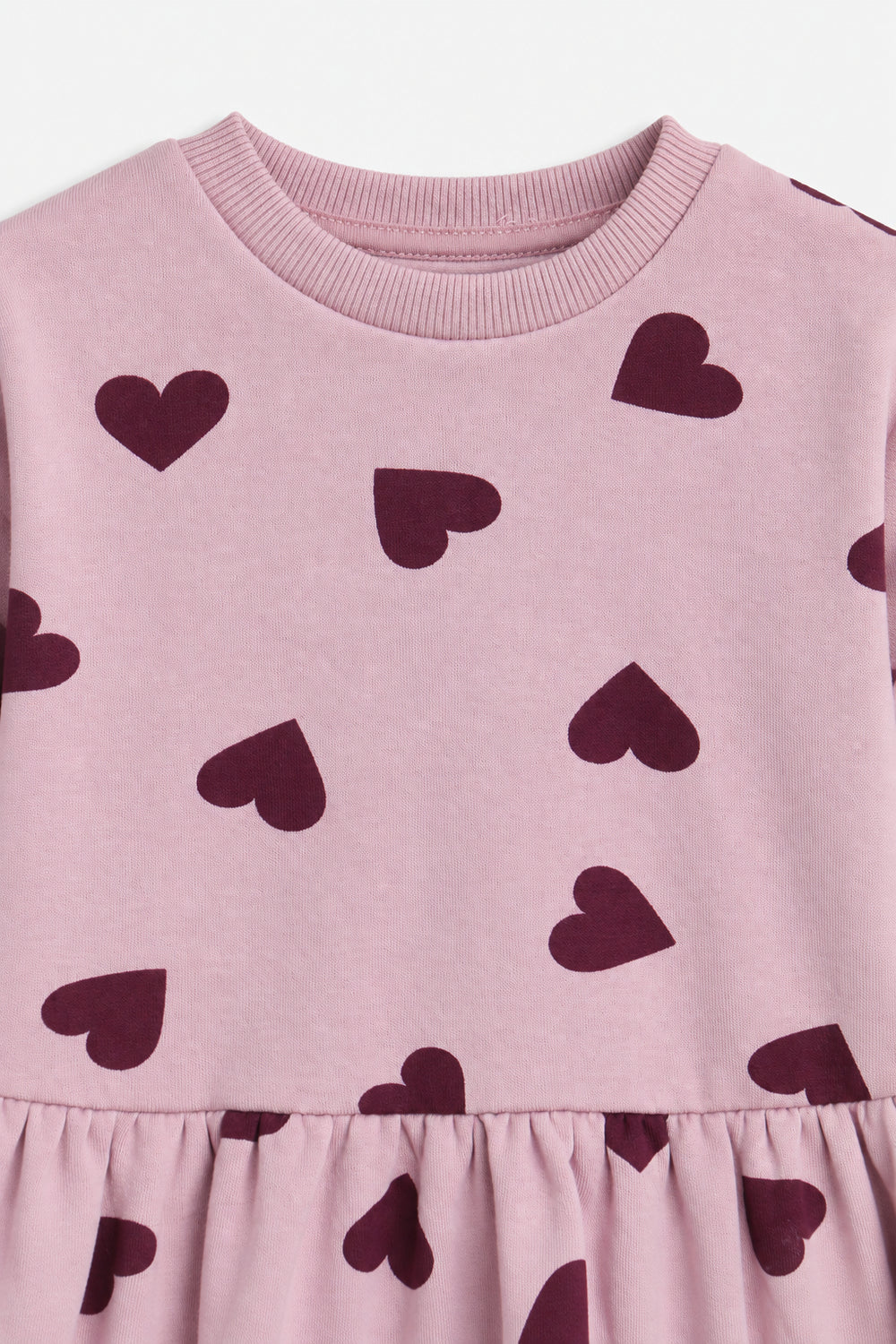 Girls Branded Graphic Frock - D/Pink