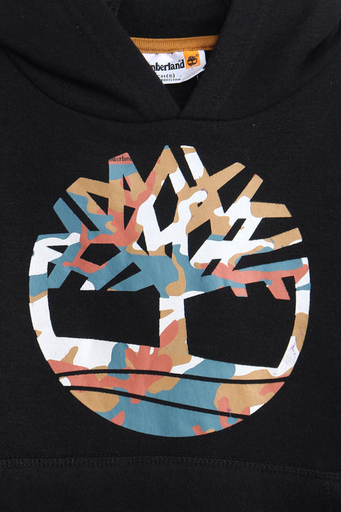 Boys Branded Pullover Hoodie - Black