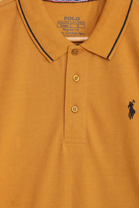 Men Pique Polo - Yellow