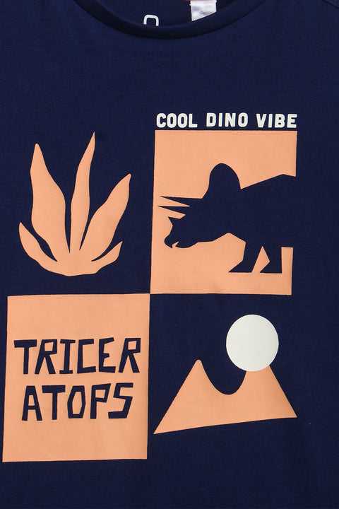 Boys Branded Graphic T-Shirt - Navy