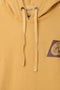 Men Branded Printed Fleece Hoodie - Mustard