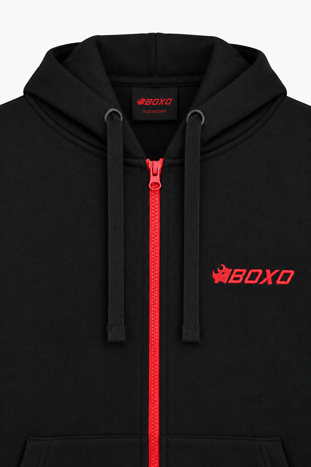 Men Branded Hoodie Zipper - Black