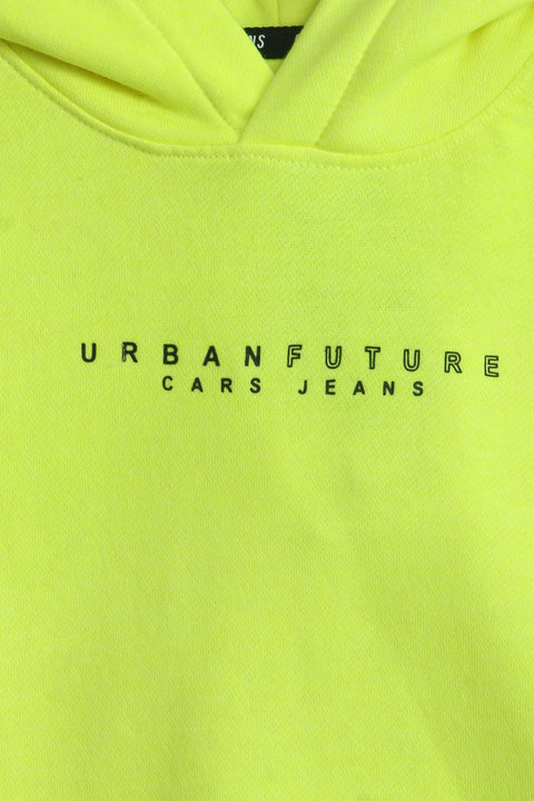Boys Branded Pullover Hoodie - Neon Green