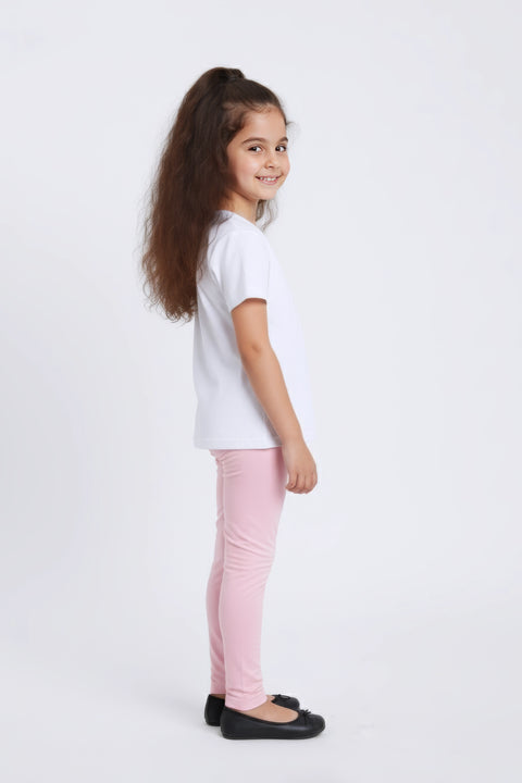 Girls Branded Graphic Legging - Pink